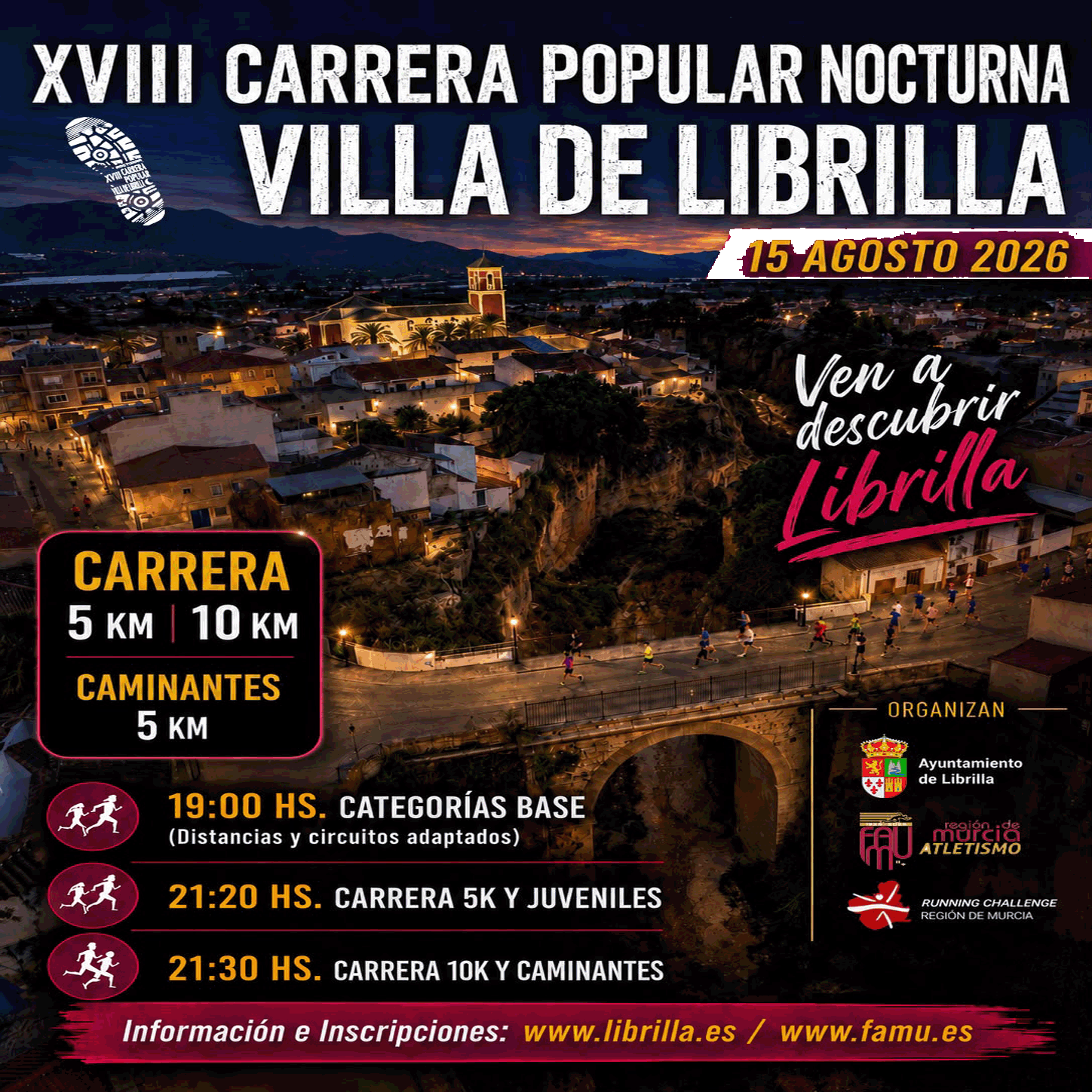 CARRERA NOCTURNA 2026. Sale del sitio www.librilla.es 